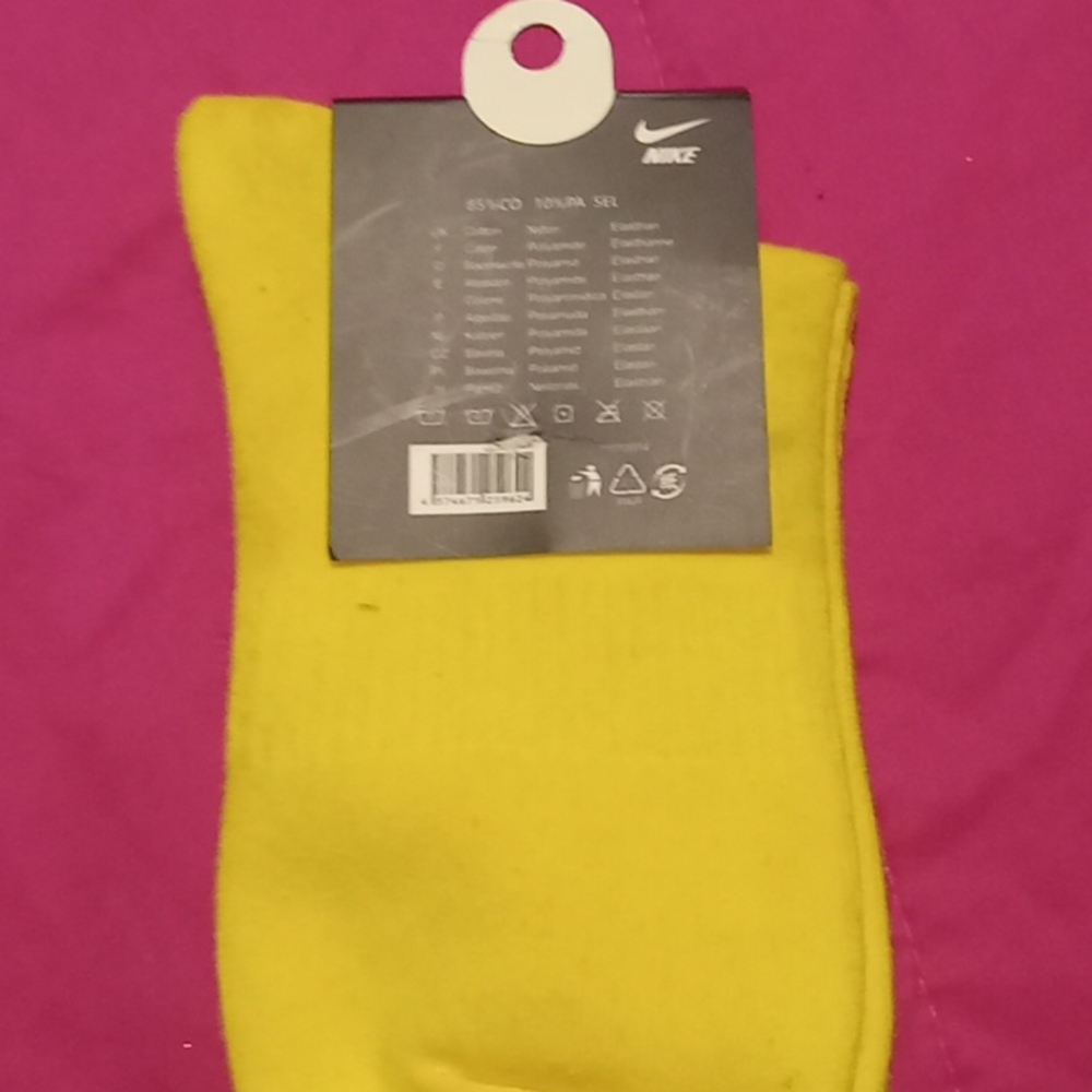 Yellow Nike socks